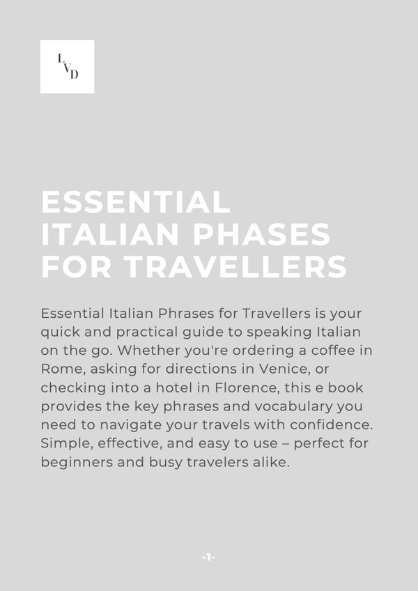 Essential Phases For Travellers To Italy My Store 